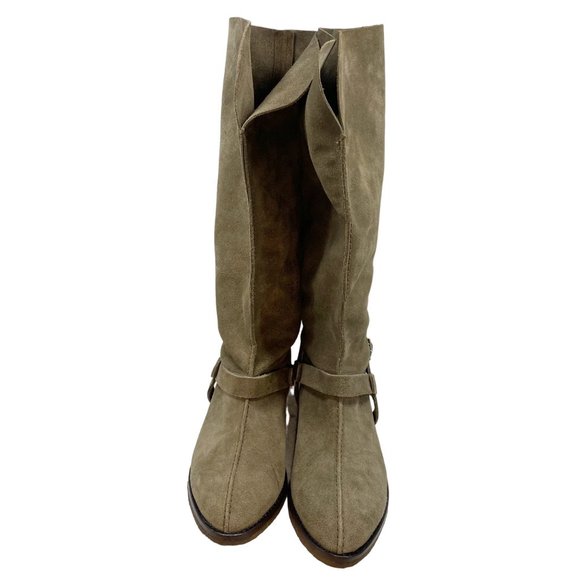 Johnston & Murphy Tan Thick Suede Leather Knee High Boots 9 - Picture 3 of 11